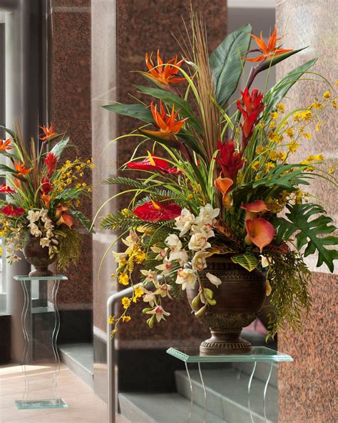 elegant faux flower arrangements.